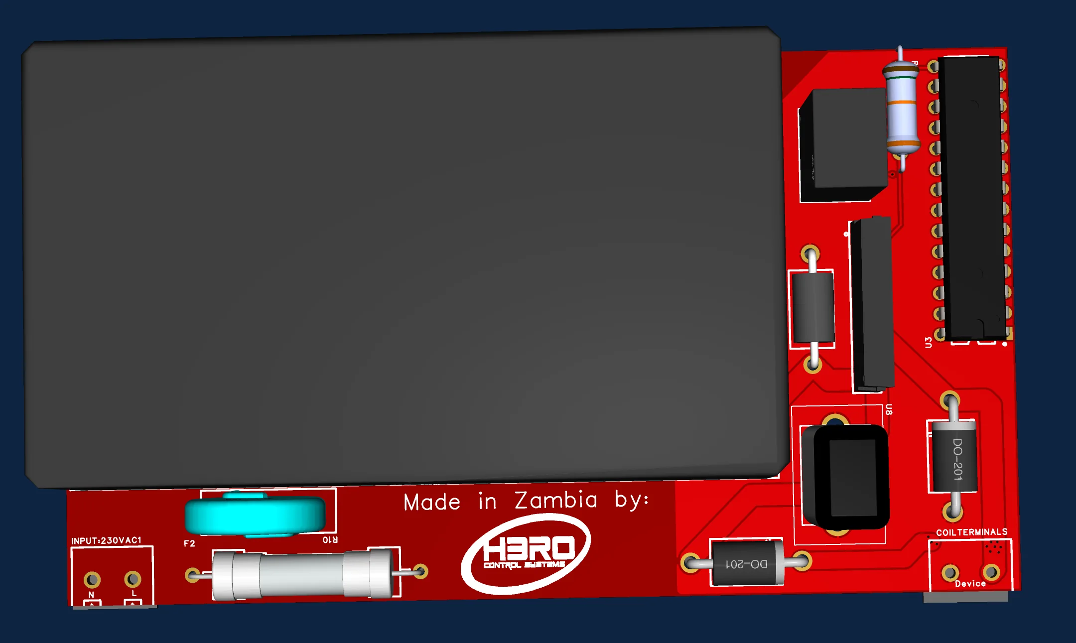 HCS redesign — new PCB, "Made in Zambia by HERO"