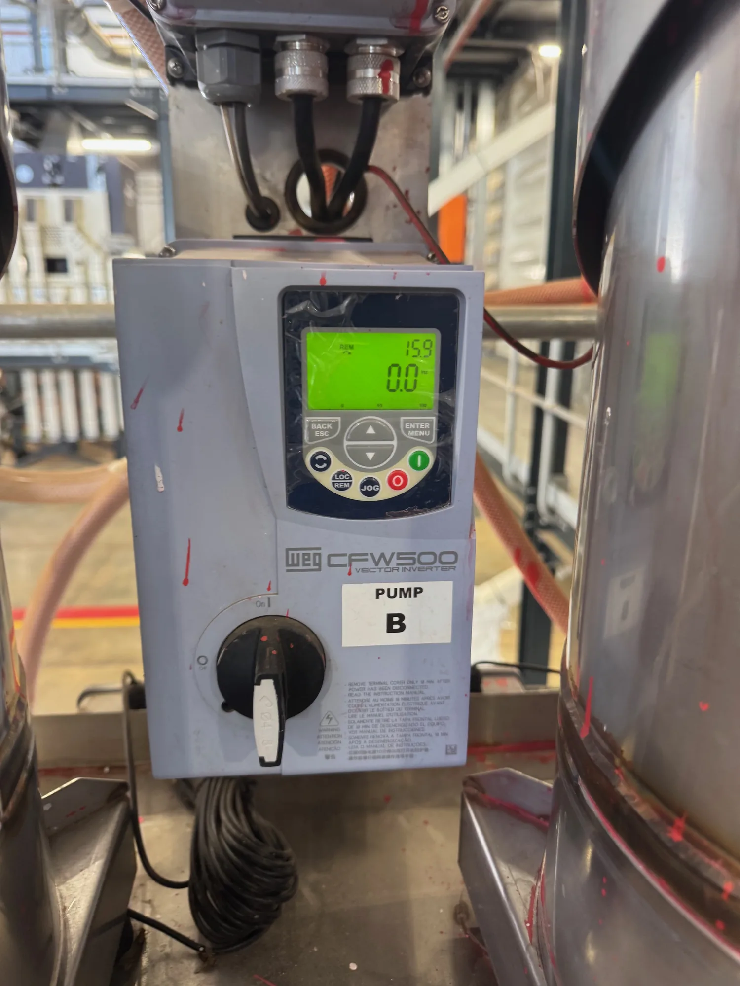 WEG CFW500 drive on a pump at a client plant