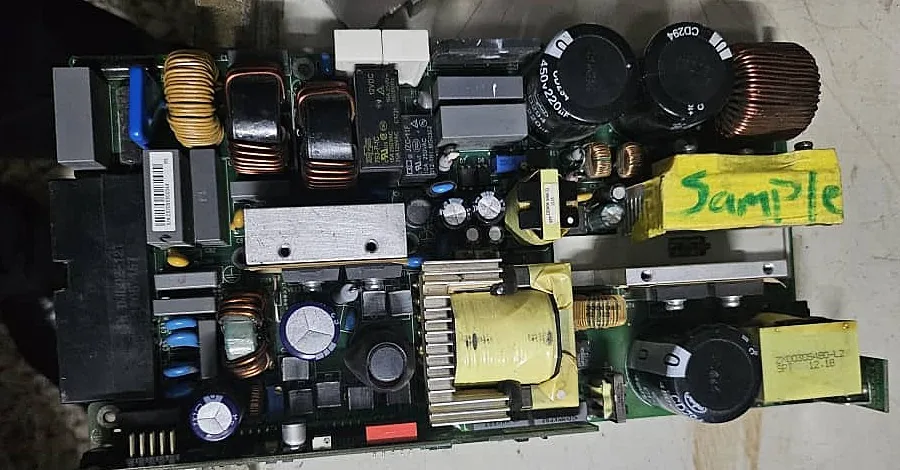 Rectifier power board with labelled sample unit